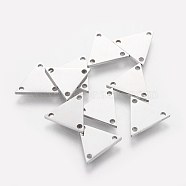 201 Stainless Steel Chandelier Componet Links, Triangle, Stainless Steel Color, 10.7x12.1x1mm, Hole: 1mm(STAS-Q201-T130)