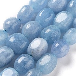 Natural Malaysia Jade Beads Strands, Oval, Dyed, Sky Blue, 11~13x9~10x8.5~10mm, Hole: 1mm, about 16pcs/strand, 7.28~7.48 inch(18.5~19cm)(G-P528-N10-01)