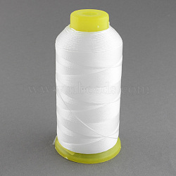Polyester Sewing Thread, White, 0.6mm, about 420m/roll(WCOR-R001-0.6mm-01)