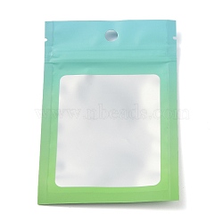 Plastic Zip Lock Bag, Gradient Color Storage Bags, Self Seal Bag, Top Seal, with Window and Hang Hole, Rectangle, Green, 12x8x0.25cm, Unilateral Thickness: 3.1 Mil(0.08mm), 95~100pcs/bag(OPP-H001-01A-01)