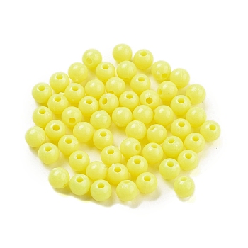 Plastic Beads, Round, Yellow, 6x8mm, Hole: 1.5mm, 3846pcs/500g