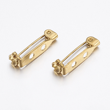 Brass Pin Brooch Back Bar Findings, Raw(Unplated), 21x4.5x5mm, Hole: 2mm, Pin: 0.6mm