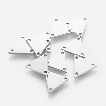 201 Stainless Steel Chandelier Componet Links, Triangle, Stainless Steel Color, 10.7x12.1x1mm, Hole: 1mm