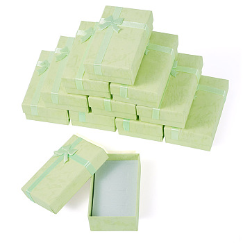 Cardboard Bracelet Storage Boxes, Rectangle with Bowknot, Mint Cream, 8.1x5.05x2.8cm