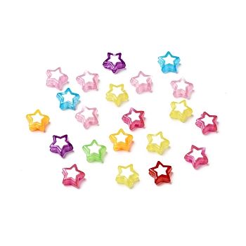 Opaque Acrylic Beads, Star, Mixed Color, 8.5x9x4mm, Hole: 1.8mm