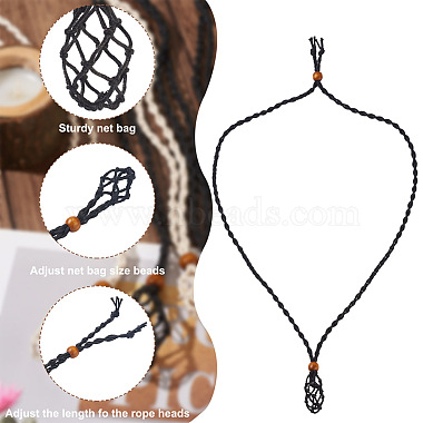6Pcs Adjustable Braided Waxed Cord Macrame Pouch Necklace Making(FIND-YS0001-10)-3