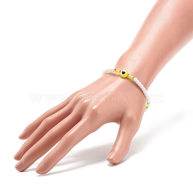 Resin Evil Eye & Acrylic Beaded Stretch Bracelet for Women(BJEW-JB08609-02)-3