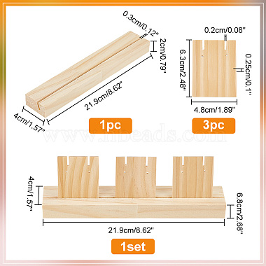1 Set 1-Slot Wooden Earring Display Card Stands(EDIS-DR0001-07A)-2