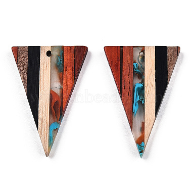 Colgantes de resina transparente y madera de nogal(RESI-TAC0017-50-B02)-2