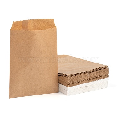 100шт 2 цвета белые и коричневые пакеты из крафт-бумаги(CARB-LS0001-04)-2