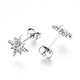 Brass Micro Pave Clear Cubic Zirconia Stud Earrings(X-EJEW-T046-28P-NF)-2
