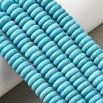 Natural Howlite Beads Strands, Rondelle, Dyed, 6~6.5x2.5~3mm, Hole: 0.5mm, about 172pcs/strand, 15.75''(40cm)(G-H345-B01-02)