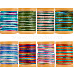8 Rolls 8 Colors 12-Ply Polyester Thread Cord, For Jewelry Making, Mixed Color, 0.5mm, about 87.49 Yards(80m)/Roll, 1 color/roll(DIY-SP0003-80C)