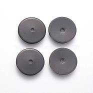 304 Stainless Steel Spacer Beads, Disc, Electrophoresis Black, 6x0.7mm, Hole: 1.1mm(STAS-G193-07A-B)