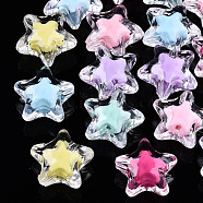 Transparent Acrylic Beads, Bead in Bead, Star, Mixed Color, 19x20x11mm, Hole: 3mm, about 280pcs/500g(TACR-N011-001C-01)
