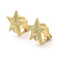 Alloy Clip-on Earring Findings, with Horizontal Loops, for Non-pierced Ears, Star, Golden, 14.5x13.5x12mm, Hole: 1mm(FIND-L015-006G)