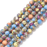 Assembled Natural & Dyed Magnesite Beads, Round, Colorful, 6~6.5mm, Hole: 1.2mm, about 62~64pcs/strand, 14.96~15.35 inch(38~39cm)(G-L575-02F-A)