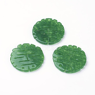 Natural Jade Pendant, Dyed, Flat Round, 23x2mm, Hole: 1.5mm(G-E418-66)