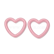 Opaque Acrylic Linking Rings, Heart, Pink, 27x30x3.5mm, Inner Diameter: 21x21.5mm(OACR-E006-03)