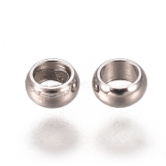 201 Stainless Steel Spacer Beads, Flat Round, Stainless Steel Color, 2x0.9mm, Hole: 1.2mm(STAS-I137-01C-P)