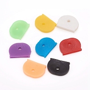 Plastic Key Cap Covers Rings, Key Identifier Tag Covers, Random Single Color or Random Mixed Color, 19x25x4mm, Hole: 1.5x20mm and 4mm, about 24pcs/bag(AJEW-WH0114-44B)