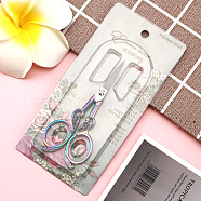 Stainless Steel Scissors, Embroidery Scissors, Sewing Scissors, Rainbow Color, 11.2x4.7cm(SENE-PW0003-026A)