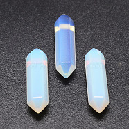 Faceted Opalite Beads, Double Terminated Point, for Wire Wrapped Pendants Making, No Hole/Undrilled, 30x9x9mm(G-K001-30mm-01)
