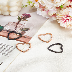4Pcs 2 Colors 304 Stainless Steel Split Key Rings, Heart, Mixed Color, 31x31x3mm, Inner Diameter: 26x25mm, 2pcs/color(STAS-LP0001-35A)