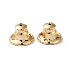 Rack Plating Brass Ear Nuts, Bullet Ear Nuts, Long-Lasting Plated, Real 14K Gold Plated, 10x7mm, Hole: 0.7mm(X-KK-G480-06LG)