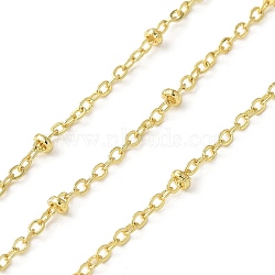 Brass Satellite Chains, Soldered, with Spool, Real 18K Gold Plated, 2x1.5x0.5mm(CHC-U002-02G-01)