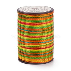 Round Waxed Polyester Thread String, Micro Macrame Cord, Twisted Cord, for Leather Sewing Stitching, Colorful, 0.8mm, about 54.68 Yards(50m)/Roll(YC-D004-02E-128)