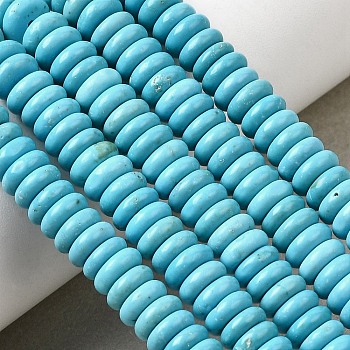 Natural Howlite Beads Strands, Rondelle, Dyed, 6~6.5x2.5~3mm, Hole: 0.5mm, about 172pcs/strand, 15.75''(40cm)