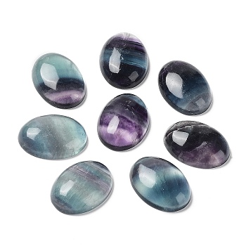 Natural Fluorite Cabochons, Oval, 30x22x8~8.5mm