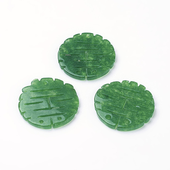 Natural Jade Pendant, Dyed, Flat Round, 23x2mm, Hole: 1.5mm