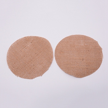 Linen Table Mat, Cup Mat, Flat Round, Camel, 150~155x1mm