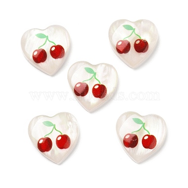 White Heart Resin Cabochons