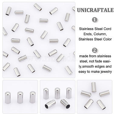 100Pcs 304 Stainless Steel Cord Ends(STAS-UN0041-48)-5