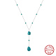 colliers avec pendentif en forme de larme de turquoise naturelle(NJEW-L125-004P)-1