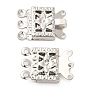 Platinum Rectangle Brass Box Clasps(KK-XCP0001-70P)