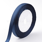 High Dense Single Face Satin Ribbon, Polyester Ribbons, Midnight Blue, 3/8 inch(9~10mm), about 25yards/roll, about 10rolls/group(SRIB-Q009-10mm-38)