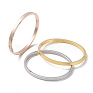 3Pcs 3 Color 304 Stainless Steel Plain Bangles Set, Mixed Color, 2x2-3/8 inch(50x59mm), 1Pc/color(BJEW-F464-05)