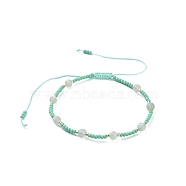 Adjustable Braided Bead Bracelets, with Nylon Thread, Glass Seed Beads, Natural Green Aventurine Beads, 2 inch~3-3/4 inch(5~9.7cm)(BJEW-JB04902-01)