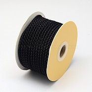 Braided Nylon Threads, Black, 3mm, about 21.87 yards(20m)/roll(NWIR-N003-3mm-07A)