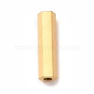 304 Stainless Steel Matte Magnetic Clasps, Hexagon Tube, Golden, 25x6.5mm, Hole: 3mm(STAS-M308-08C)