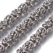 304 Stainless Steel Byzantine Chains, Unwelded, Stainless Steel Color, 8mm(CHS-P007-07P-02)