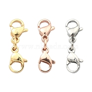 3Pcs 3 Colors 304 Stainless Steel Double Lobster Claw Clasps, with Jump Rings, Mixed Color, 20mm, 1pc/color(STAS-YW0001-52B)