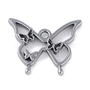 Rack Plating Alloy Enamel Pendants, Cadmium Free & Nickel Free & Lead Free, Butterfly Charm, Gunmetal, 17x21x3mm, Hole: 1.8mm(PALLOY-F018-15B-02)