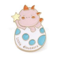 Cartoon Dinosaur with Star & Shell Enamel Pins, Light Gold Alloy Brooch for Backpack Clothes, Thistle, 29.5x21.5x2mm(JEWB-P022-D02)