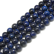 Natural Tiger Eye Beads Strands,  Dyed, Round, Dark Blue, 8~8.5mm, Hole: 1mm, about 47~48pcs/strand, 14.96~15.55 inch(38~39.5cm)(G-S300-8mm-107E)