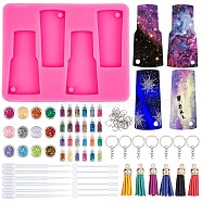 DIY UV Resin Epoxy Resin Keychain Jewelry Making, with Silicone Molds, Laser Shining Nail Art Glitter, Faux Suede Tassel Pendant Decorations, Dropper, Mixed Color, 1mm(DIY-OC0001-15)